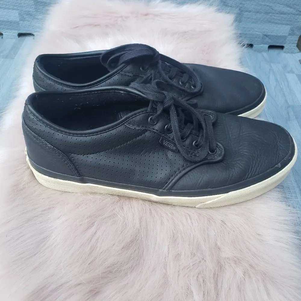 VANS Atwood Black Antique Leather Casual Sneakers